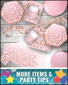 Rose Gold Blush Party Supplies, Decorations, Balloons and Ideas